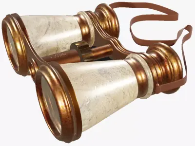 Antique Binoculars Low-poly 3D model