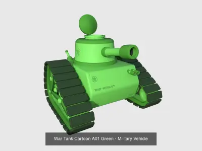 12 War Tanks Cartoon A Collection - Military Vehicle 3D Model Pack