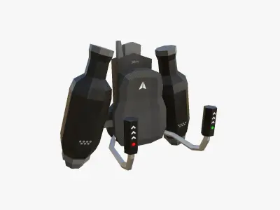 Jetpack Low Poly H04 - SciFi Character Design Low-poly 3D model