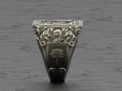 King Knight Signet Ring  3D print model