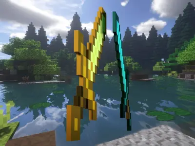 Minecraft Sword Low-poly 3D model