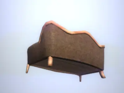Antique Sofa LP PBR game ready 3x materials Low-poly 3D model