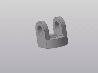 Double Hole Mounting Bracket - Industrial Mechanical Part 3D model