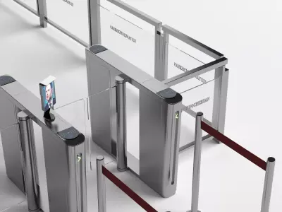 Modern Security Check X-Ray Scanner Entrance Gate System PBR 3D model