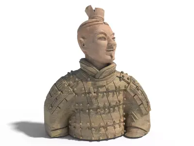 Terracotta Warriors bust Low-poly 3D model