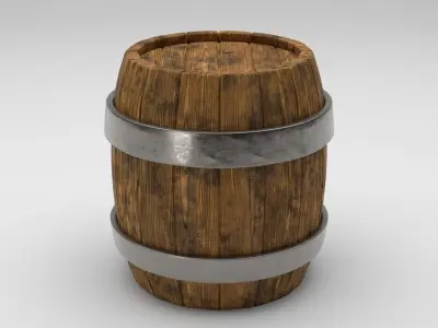 Wooden barrel Free 3D model purchase