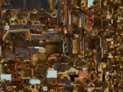 Steampunk Espresso Machine 3D Model - Brass Coffee Maker Low-poly 3D model