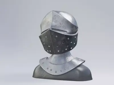 knight helmet armor Low-poly 3D model