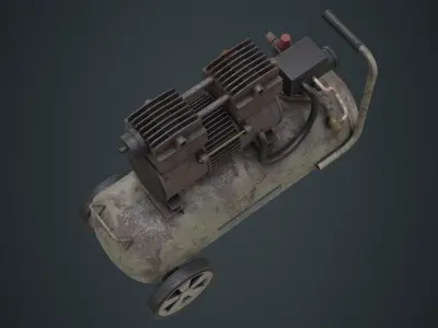 Air Compressor 2B Low-poly 3D model