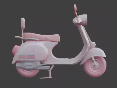 Stylized 3D Valentine Scooter Model Low-poly 3D model buy