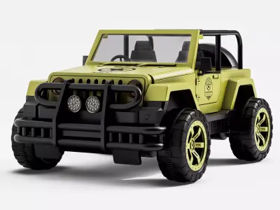 Offroad Military Style Toy Jeep Model 3D model