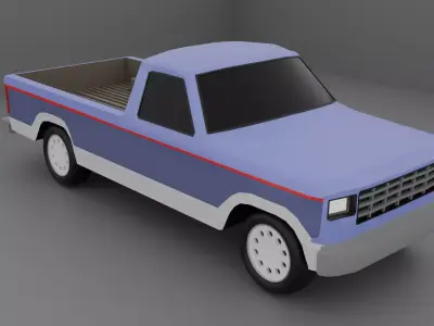 Low Poly Pickup Truck 1 Free low-poly 3D model