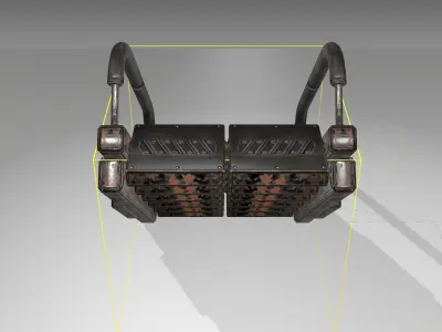 Futuristic Stairs - 7 - Rusty Textures Low-poly 3D model