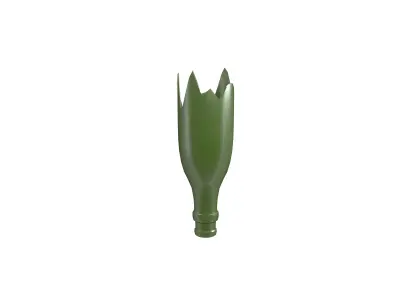 Broken Bottle v1 001 Low-poly 3D model