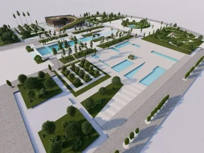 park-public park-Private Park Landscape 3D model 6