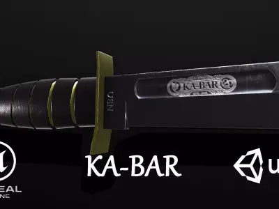 Knife Ka-Bar Low-poly 3D model purchase