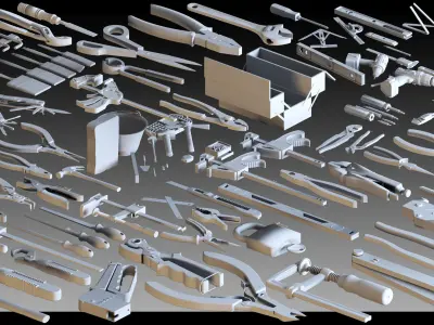 120 Industrial Tools- Vol 02- Kitbash- High detail 3d models 3D model