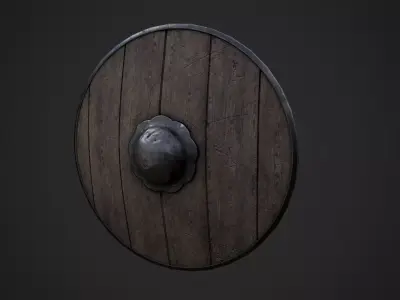 Round Shield 1 Low-poly 3D model