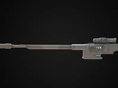 Game Ready - Low Poly Sniper Stylized Low-poly 3D model