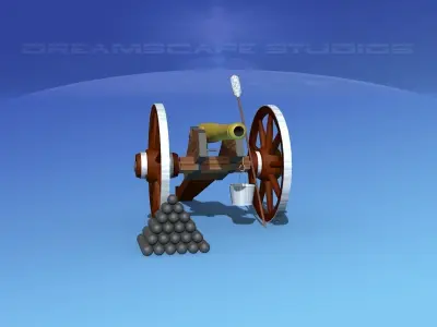 Model 1841 6lb field cannon 3D model