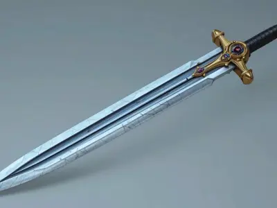 Sword 3D Model Stylized Fantasy Weapon Game Ready 3D model