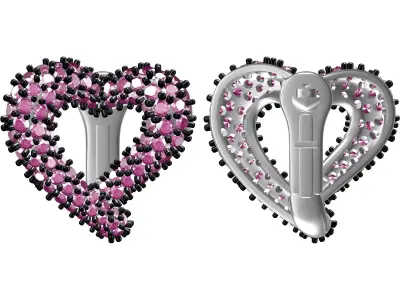 Antique Heart Earring 3D print model