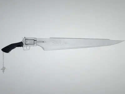 Gunblade final fantasy vii sword Low-poly 3D model