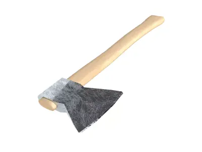 Wooden Axe Hatchet Tool  Medium-poly Free 3D model