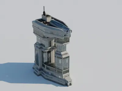 modern building no 1 3D model