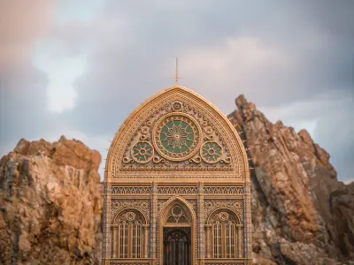 GOTHIC MODULAR BUILDING 2 Low-poly 3D model