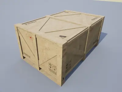 Wooden Crate UE5 Low-poly 3D model