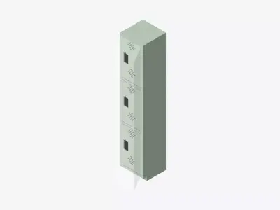 Locker - Plastic - Locka - Classic - Triple Tier Low-poly 3D model