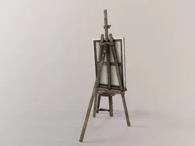 Old Painting set Low-poly 3D model
