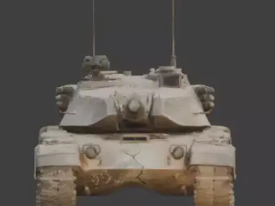 Desert  Modern Battle Tank 3D Model Low-poly 3D model