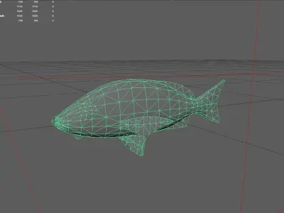 Snapper Low-poly 3D model 10