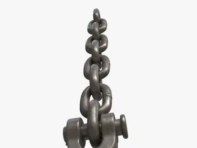 Metal Hook with Chain 3D model