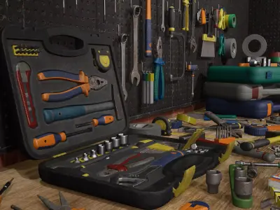 Workbench Hand Tools PBR Game-Ready Vol 1 Low-poly 3D model
