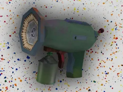 Toy Sci-Fi Paint Gun Low-poly 3D model
