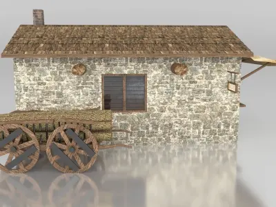 Medieval Blacksmith Shop Low-poly 3D model