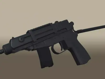 Mini Machine Pistol Low-poly 3D model