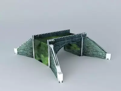Eco Rail Track Brick Bridge 1 DummyOld Steam Day Free 3D model