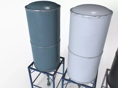 Water Tanks Pack 3 Low-poly 3D model