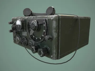 Military radio Low-poly 3D model