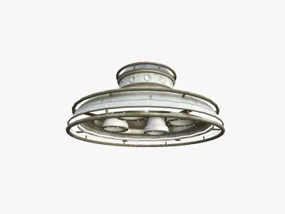 Alien Spaceship UFO F09 Full White - Sci Fi Spacecraft Design Low-poly 3D model