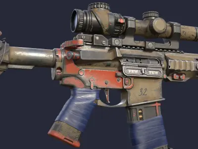 Rifle ar - Low-poly 3D model purchase