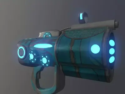 Futuristic Cannon Gun Low-poly 3D model