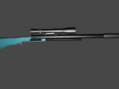 Military Gun Low-poly 3D model