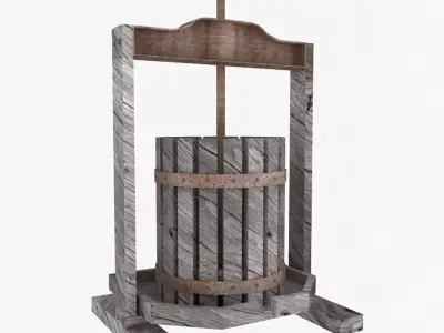 Vintage Wine Press Low-poly 3D model