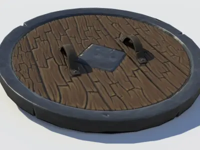 Handpainted Fantasy Shield Low-poly 3D model
