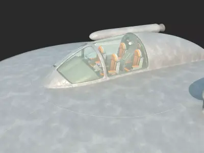 Future science fiction disc-shaped spacecraft 3D model